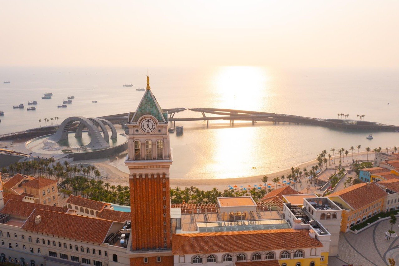 Sunset Town Phu Quoc — aerial view